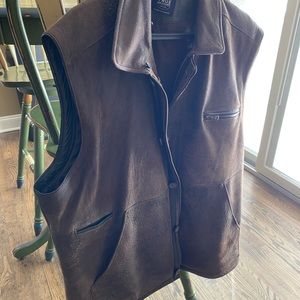 True measure of a man brown leather vest XL
